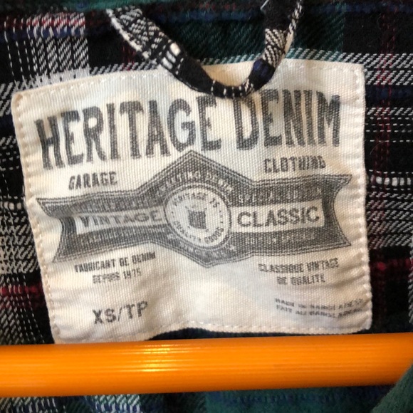 Garage “Heritage Denim” Green Plaid Shirt - Picture 2 of 5